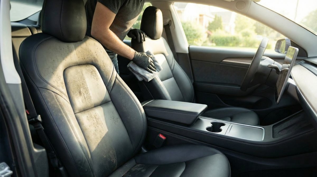 Autositze reinigen: Die besten Methoden für Stoff und Leder