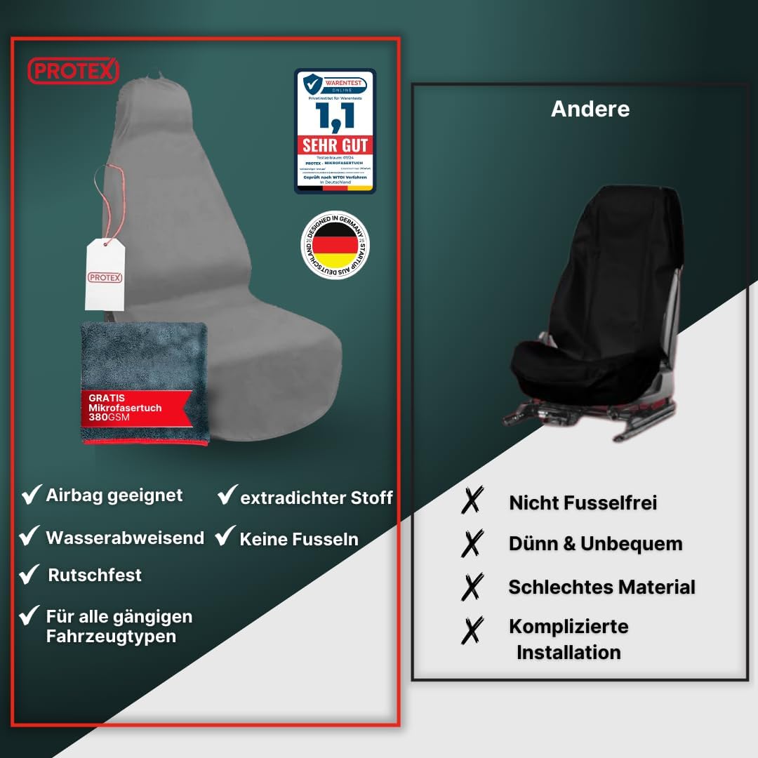 Universal Auto Sitzschoner - Werkstatt Sitzschoner Grau