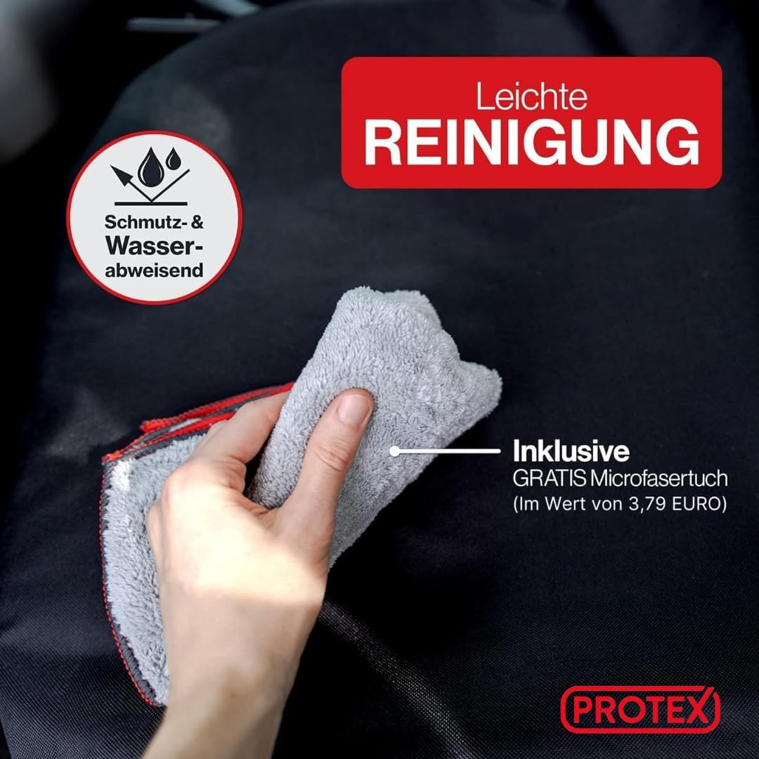 Universal Auto Sitzschoner - Werkstatt Sitzschoner Schwarz mit roten Nähten