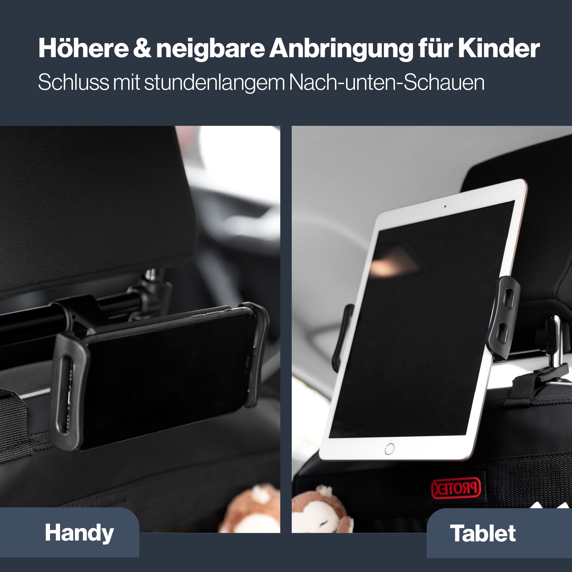 Kfz Rückenlehnen Schutz & Organizer mit Tablethalter - Protex