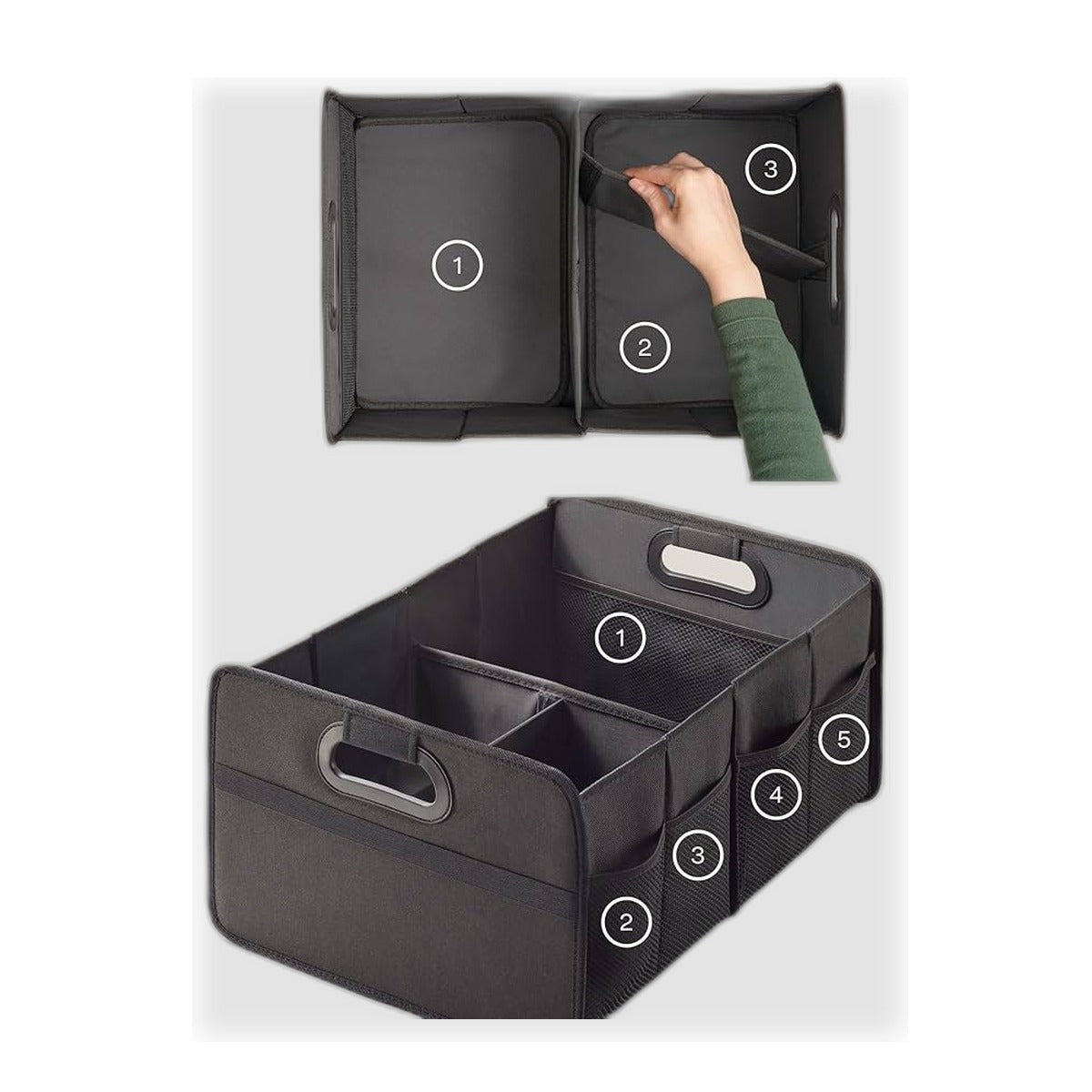 Praknu Kofferraum Organizer XL faltbar mit 3 Fächern