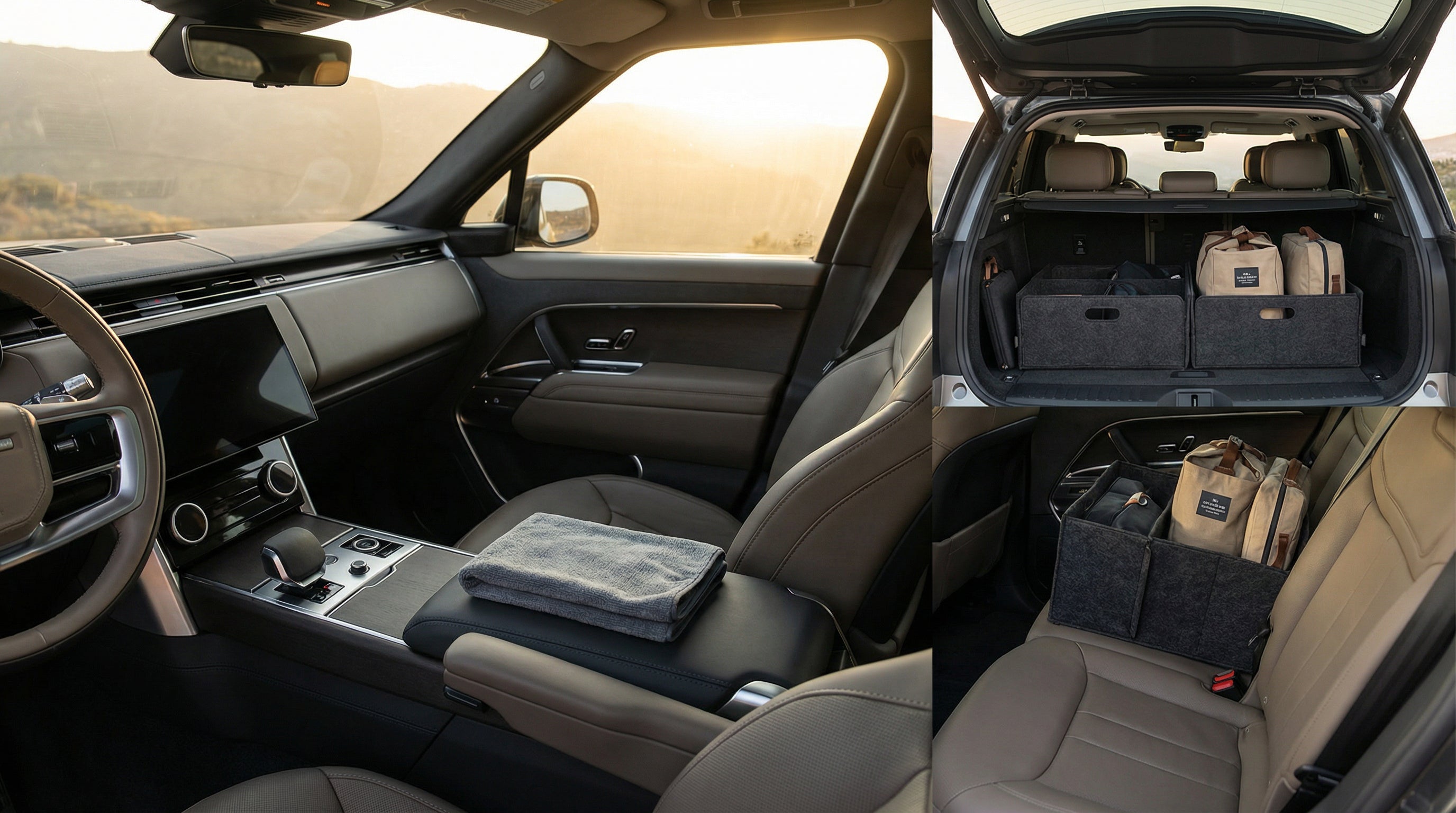 Sauberes und aufgeräumtes Auto-Interieur