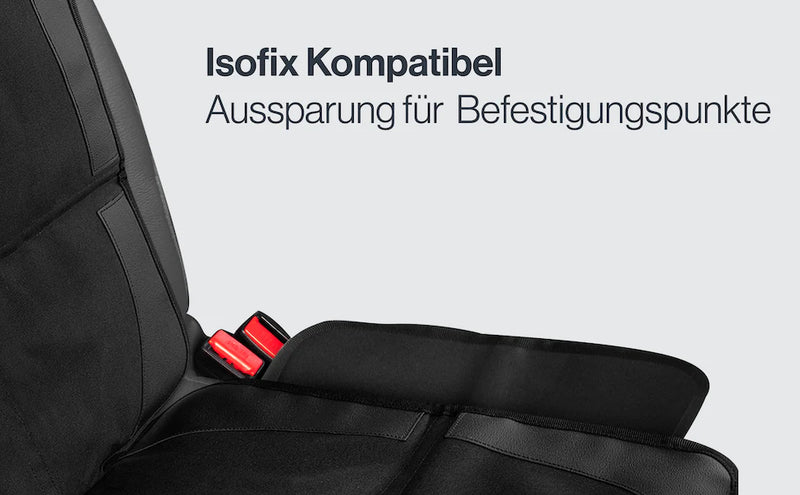 Protex, Kindersitzunterlage Isofix Kompatibel, Aussparung für Befestigungspunkte