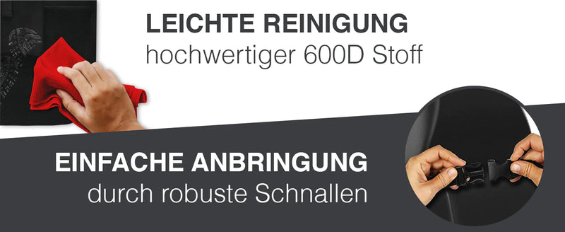 Protex, Kfz Rückenlehnen Schutz & Organizer, Einfache Anbringung durch robuste Schnallen, Leichte Reinigung, Hochwertiger 600D Stoff
