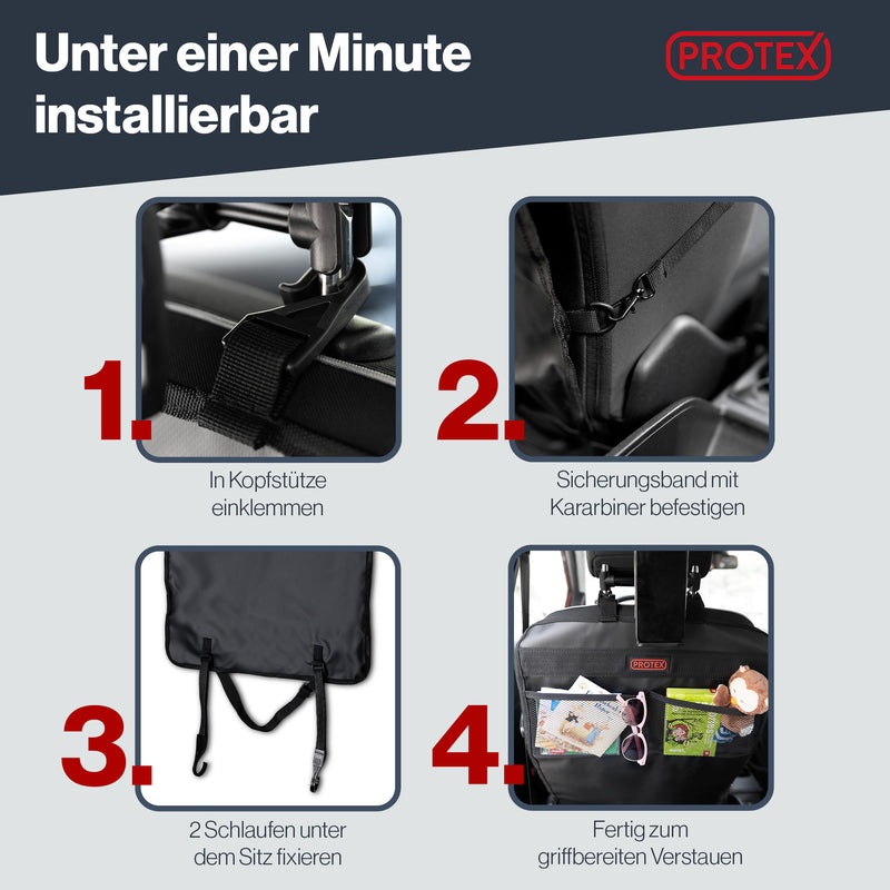 Kfz Rückenlehnen Schutz & Organizer mit Tablethalter - Protex