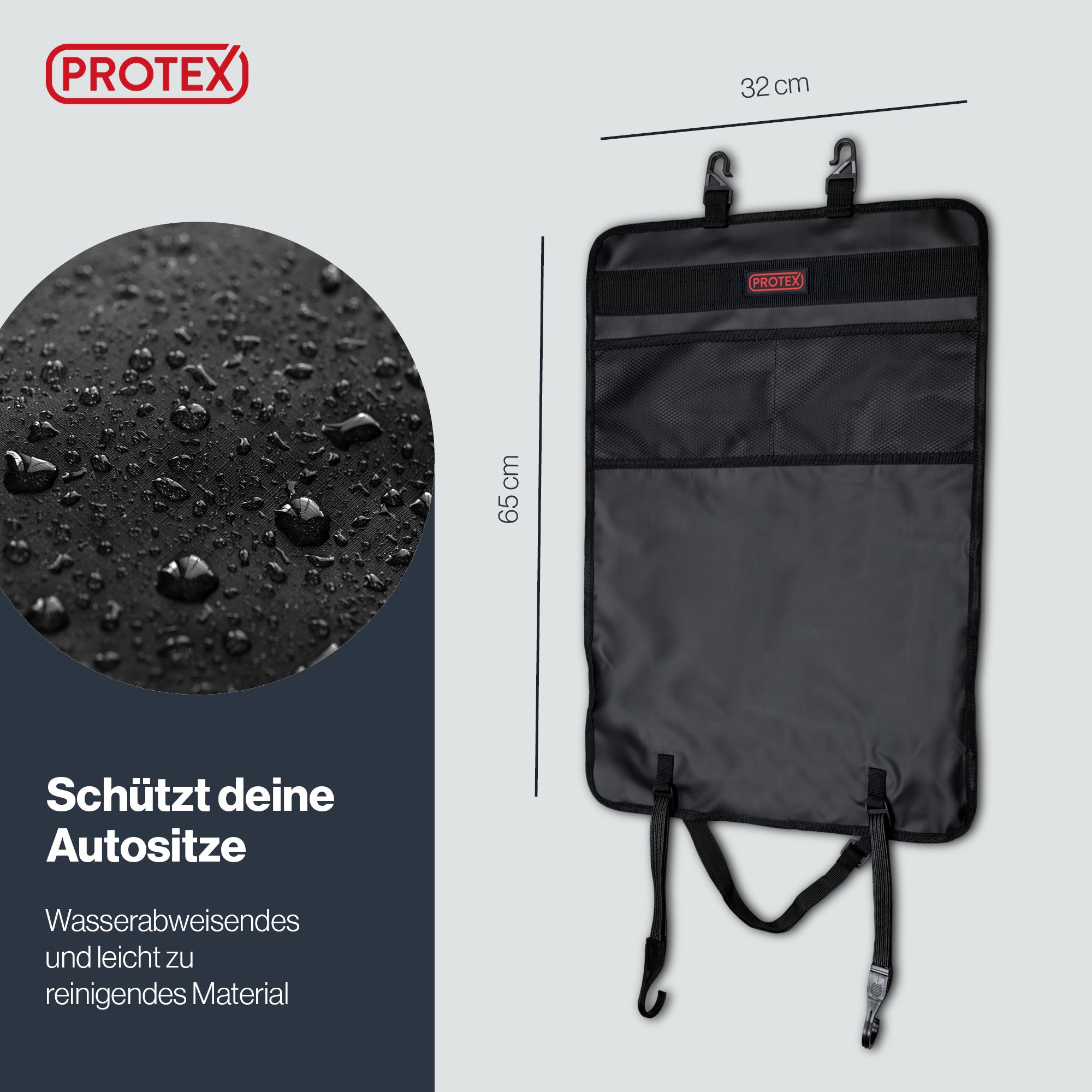Kfz Rückenlehnen Schutz & Organizer mit Tablethalter - Protex