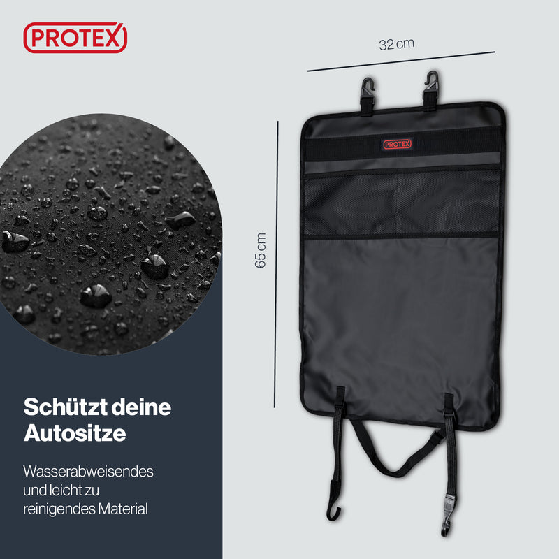 Kfz Rückenlehnen Schutz & Organizer mit Tablethalter - Protex