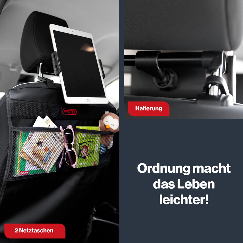 Kfz Rückenlehnen Schutz & Organizer mit Tablethalter - Protex – PROTEX