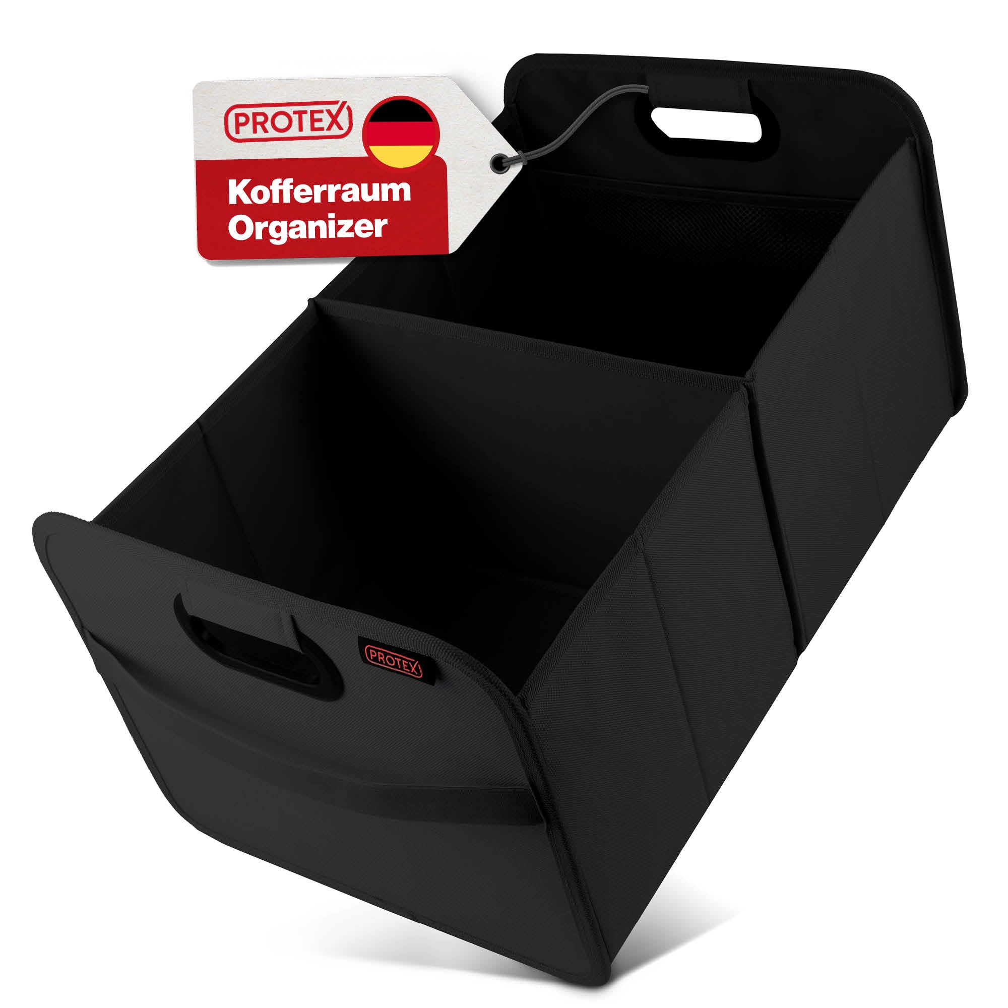 PROTEX Kofferraum Organizer 44 l - Faltbare Auto Kofferraumtasche - Stabile & wasserdichte Aufbewahrungsbox Auto - Einkaufen, Camping, Reisen