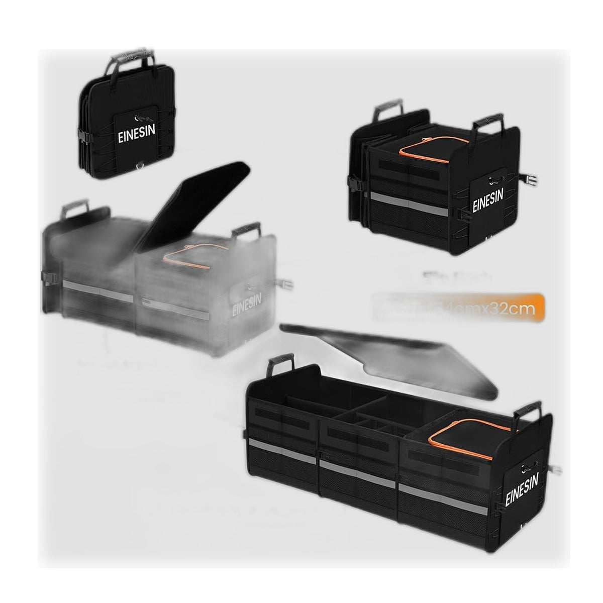 Einesin 88L Kofferraum Organizer mit 22L Kühltasche