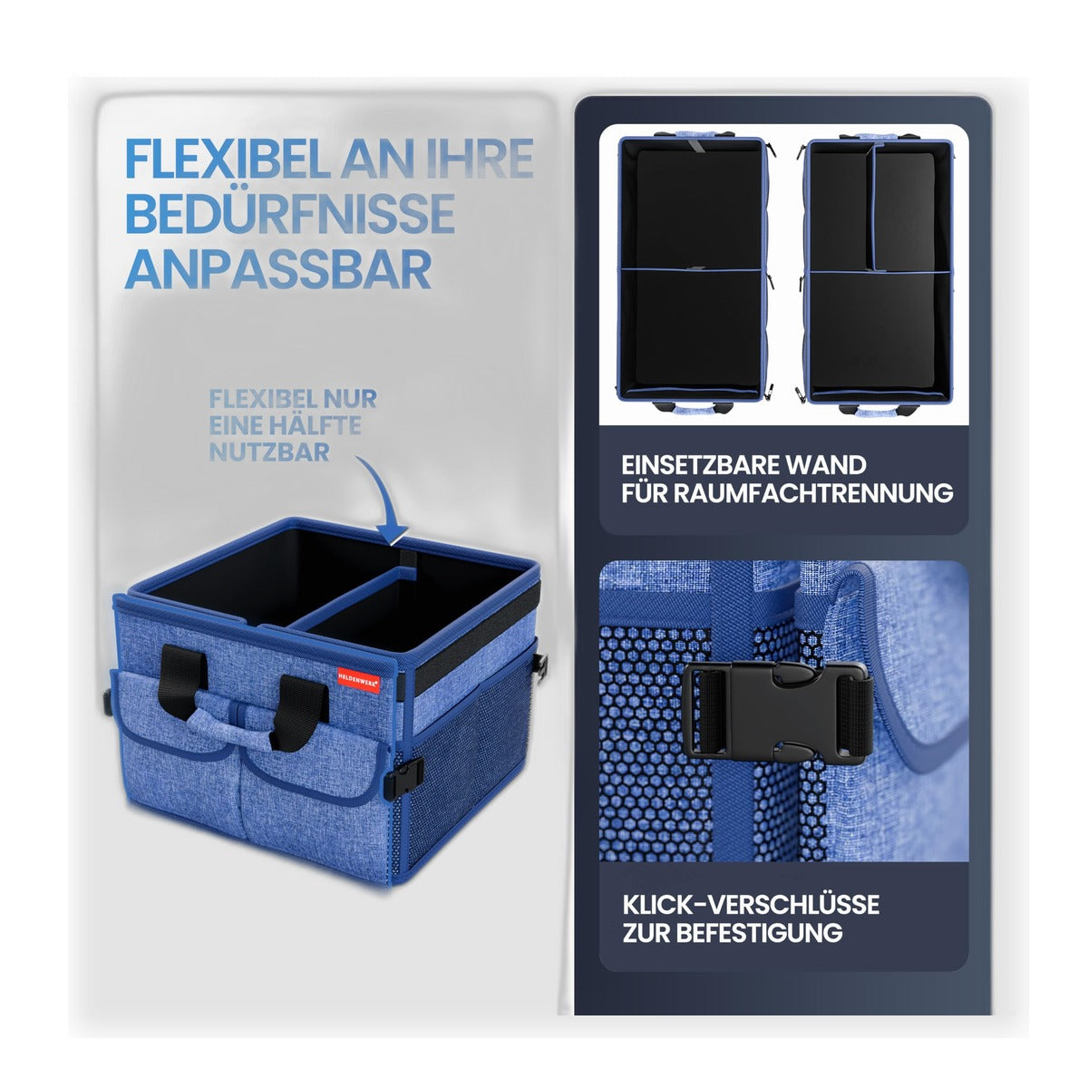 HELDENWERK Premium Kofferraum-Organizer mit Deckel