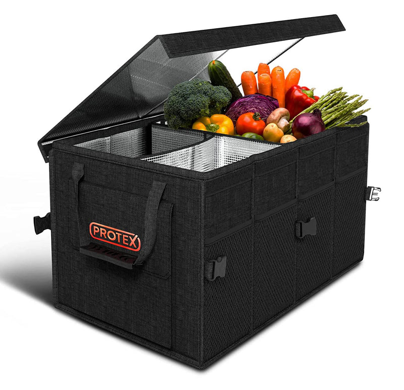 Kfz Kofferraum Organizer - faltbare Kühltasche - Schwarz - 70 Liter Thermo-Kofferraumtasche