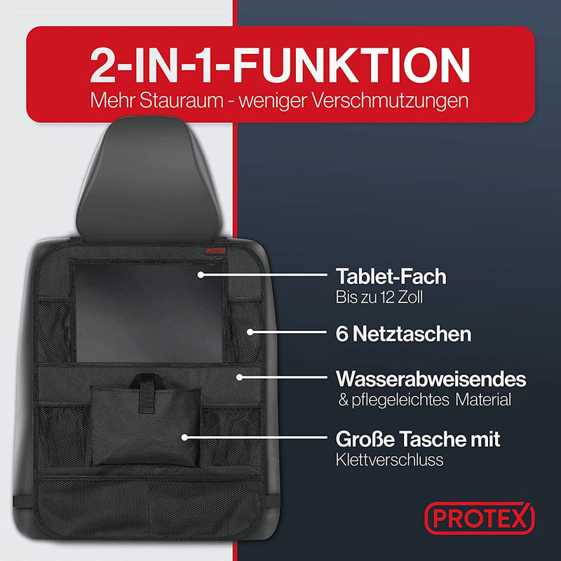 Rückenlehnenschutz Auto Kinder Sitzlehne Organizer KFZ Sitzschoner  Autotasche