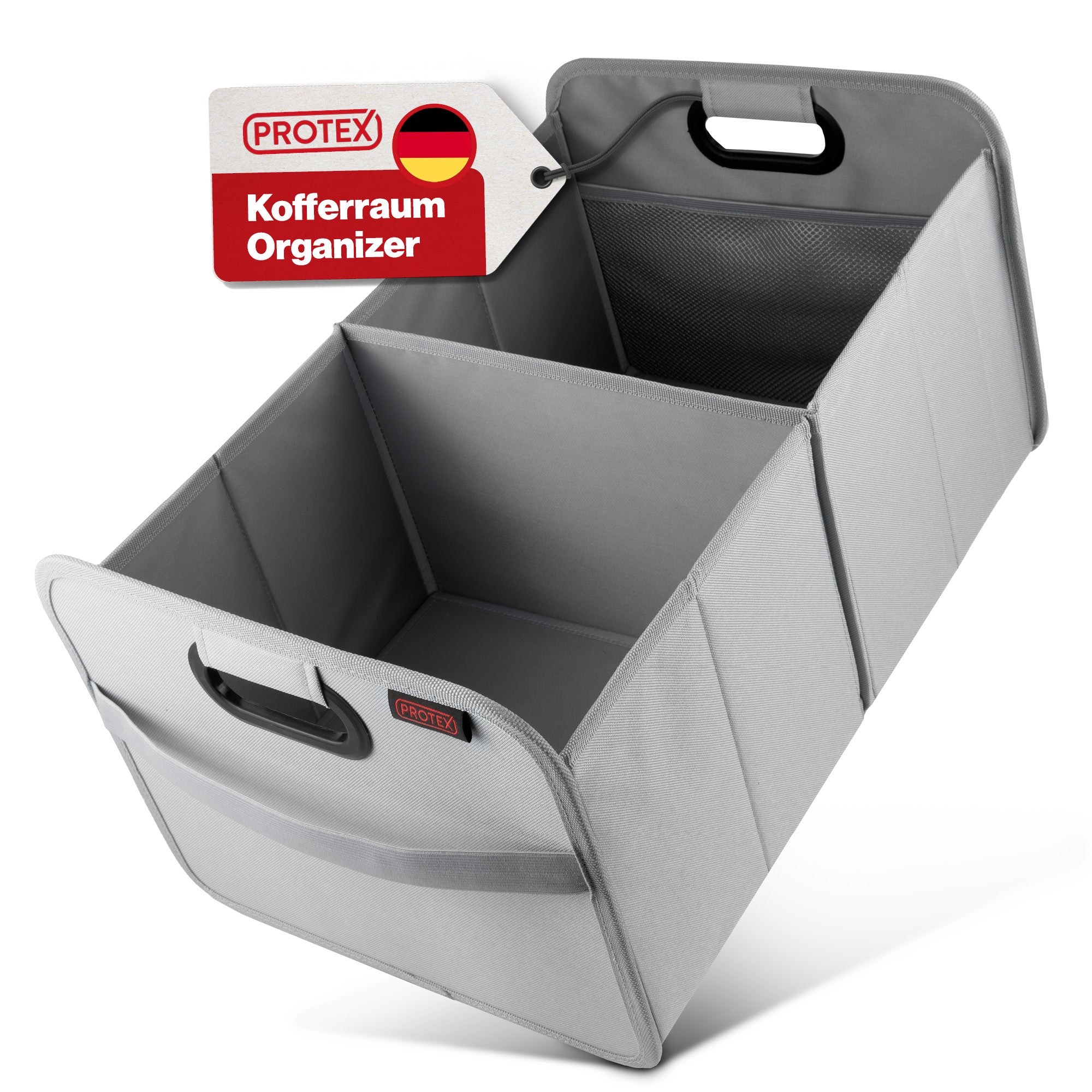 PROTEX Kofferraum Organizer 44 l - Faltbare Auto Kofferraumtasche - Stabile & wasserdichte Aufbewahrungsbox Auto - Einkaufen, Camping, Reisen